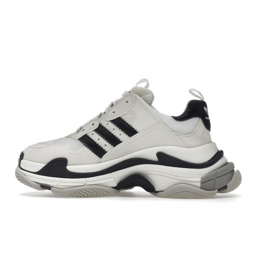 Кроссы Balenciaga x adidas Triple S White Black (W) - женская сетка размеров