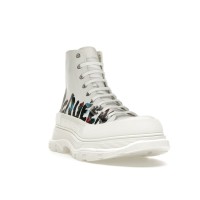 Alexander McQueen Tread Slick Boot Graffiti White Multicolor