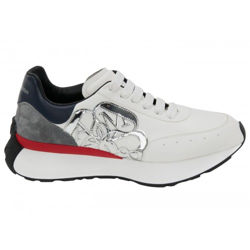 Кроссы Alexander McQueen Sprint Runner White Multicolour - мужская сетка размеров