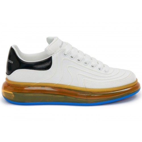 Кроссы Alexander McQueen Oversized White Yellow Clear Sole - мужская сетка размеров