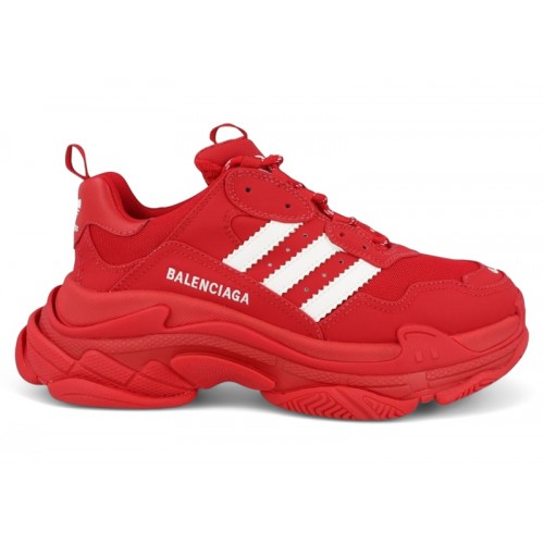 Balenciaga x adidas Triple S Red White - мужская сетка размеров