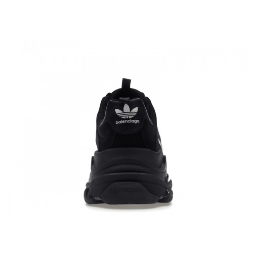 Кроссы Balenciaga x adidas Triple S Black White - мужская сетка размеров