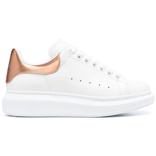 Кроссы Alexander McQueen Oversized White Rose Gold (W) - женская сетка размеров