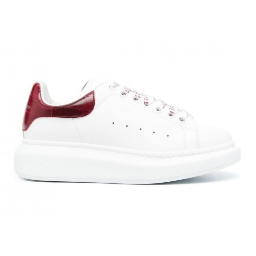 Кроссы Alexander McQueen Oversized White Blood Red Croc (W) - женская сетка размеров