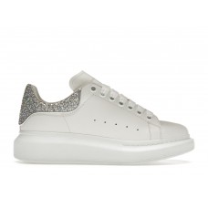 Женские кроссовки Alexander McQueen Oversized White Silver Glitter (W)