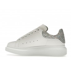 Женские кроссовки Alexander McQueen Oversized White Silver Glitter (W)