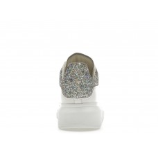 Женские кроссовки Alexander McQueen Oversized White Silver Glitter (W)