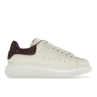 Женские кроссовки Alexander McQueen Oversized White Dark Burgundy Crystal (W)
