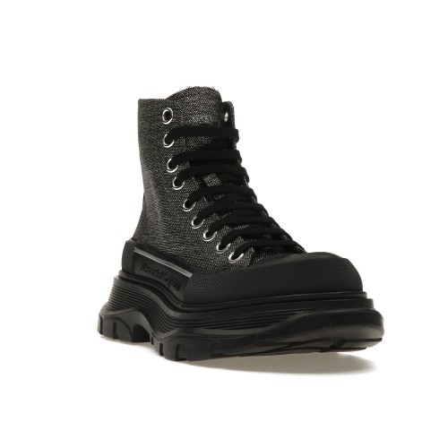 Кроссы Alexander McQueen Tread Slick Lace Up Boot Black Silver (W) - женская сетка размеров