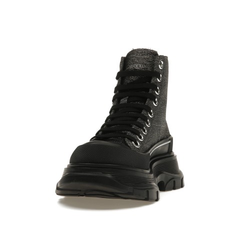 Кроссы Alexander McQueen Tread Slick Lace Up Boot Black Silver (W) - женская сетка размеров