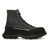 Женские кроссовки Alexander McQueen Tread Slick Lace Up Boot Black Silver (W)