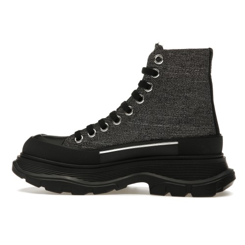Кроссы Alexander McQueen Tread Slick Lace Up Boot Black Silver (W) - женская сетка размеров