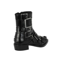 Женские Alexander McQueen Strappy Punk Ankle Boots Black Silver (W)