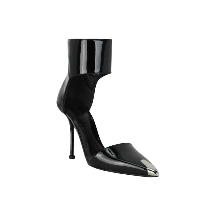 Alexander McQueen Punk Patent Leather Heels Black Silver (W) - женская сетка размеров Alexander McQueen Punk Patent Leather Heels Black Silver (W) - женская сетка размеров