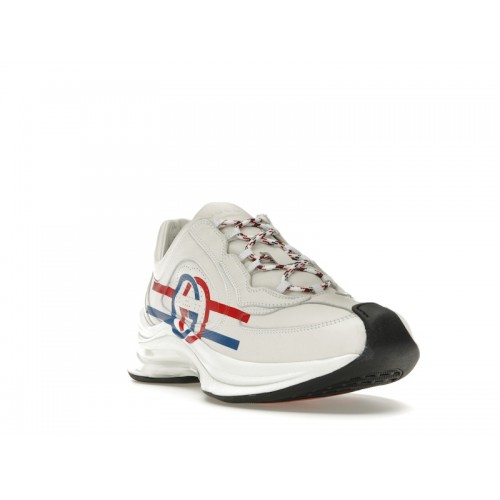 Gucci Run White Blue Red Interlocking G White Stripe Detail - мужская сетка размеров