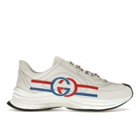Gucci Run White Blue Red Interlocking G White Stripe Detail