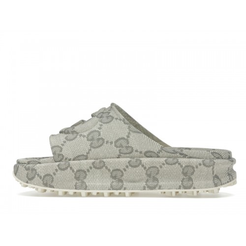 Gucci GG Slide Sandal Interlocking G Beige Ebony - мужская сетка размеров