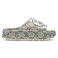 Женские Gucci GG Oversize Slide Sandal Interlocking G Beige Ebony (W)
