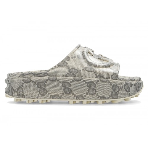 Gucci GG Oversize Slide Sandal Interlocking G Beige Ebony (W) - женская сетка размеров