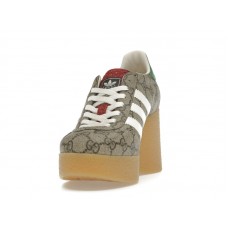 Женские adidas x Gucci Gazelle Wedge Beige GG Monogram (W)