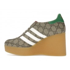 Женские adidas x Gucci Gazelle Wedge Beige GG Monogram (W)