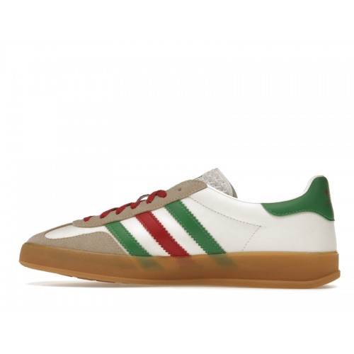 Кроссы adidas x Gucci Gazelle White Green Red - мужская сетка размеров