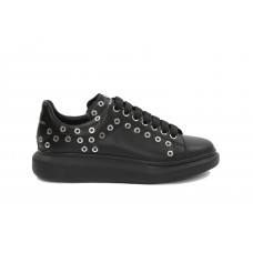 Кроссовки Alexander McQueen Oversized Black Silver Eyelets