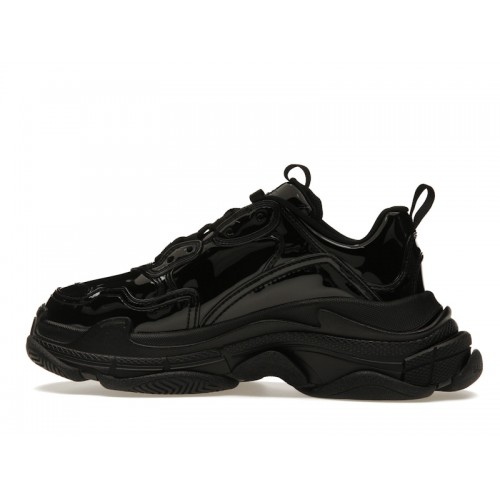 Кроссы Balenciaga Triple S Black Patent - мужская сетка размеров