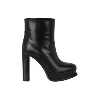 Женские Alexander McQueen Leather Ankle Boots Black (W)