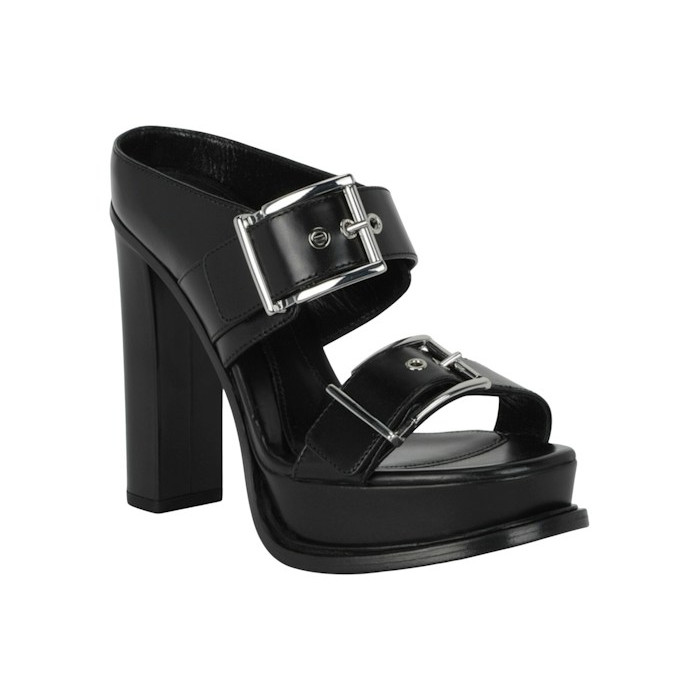 Alexander McQueen Boxcar Leather Sandals Black Silver (W) - женская сетка размеров Alexander McQueen Boxcar Leather Sandals Black Silver (W) - женская сетка размеров