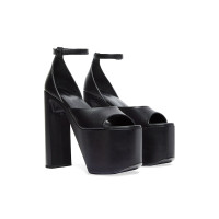Женские Balenciaga Camden 160mm Sandals Black Leather (W)