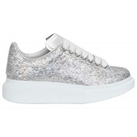 Женские кроссовки Alexander McQueen Oversized Silver Holographics Glitter (W)