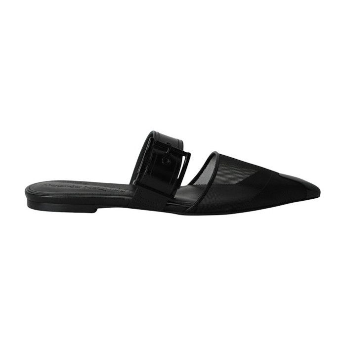 Alexander McQueen Wmns Mesh Punk Mule Black - женская сетка размеров Alexander McQueen Wmns Mesh Punk Mule Black - женская сетка размеров