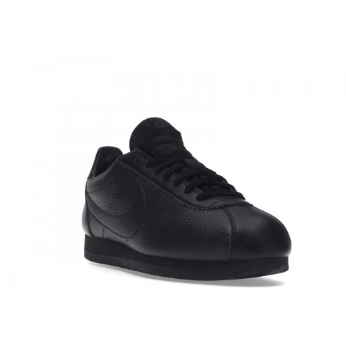 Кроссы Nike Classic Cortez Leather Triple Black - мужская сетка размеров