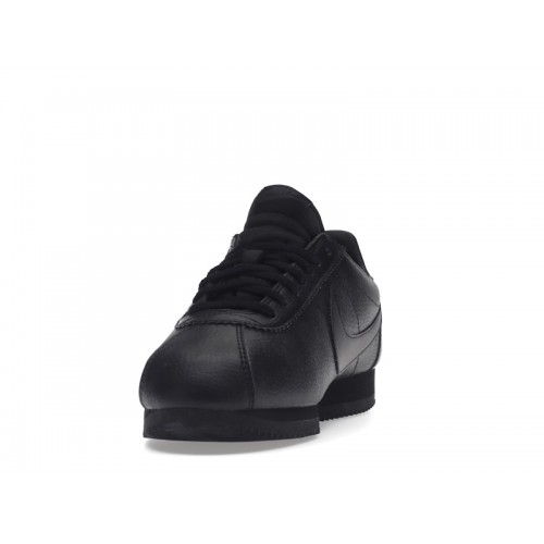 Кроссы Nike Classic Cortez Leather Triple Black - мужская сетка размеров