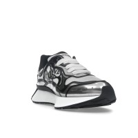 Alexander McQueen Sprint Runner Black White Silver-Tone Seal