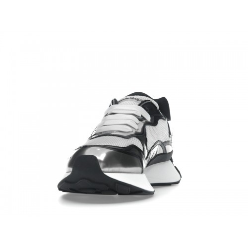 Alexander McQueen Sprint Runner Black White Silver-Tone Seal - мужская сетка размеров