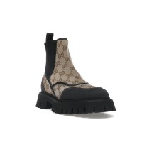 Женские Gucci GG Jacquard Canvas Ankle Boots Beige Ebony (W)