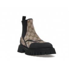 Женские Gucci GG Jacquard Canvas Ankle Boots Beige Ebony (W)