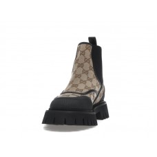 Женские Gucci GG Jacquard Canvas Ankle Boots Beige Ebony (W)