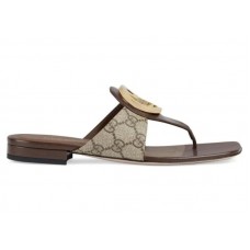 Женские Gucci Blondie Thong Canvas Sandals Ebony (W)