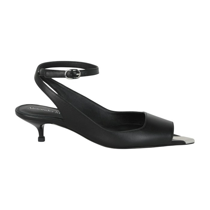Alexander McQueen Punk Peep Toe 2 In Sandals Black Silver (W) - женская сетка размеров Alexander McQueen Punk Peep Toe 2 In Sandals Black Silver (W) - женская сетка размеров