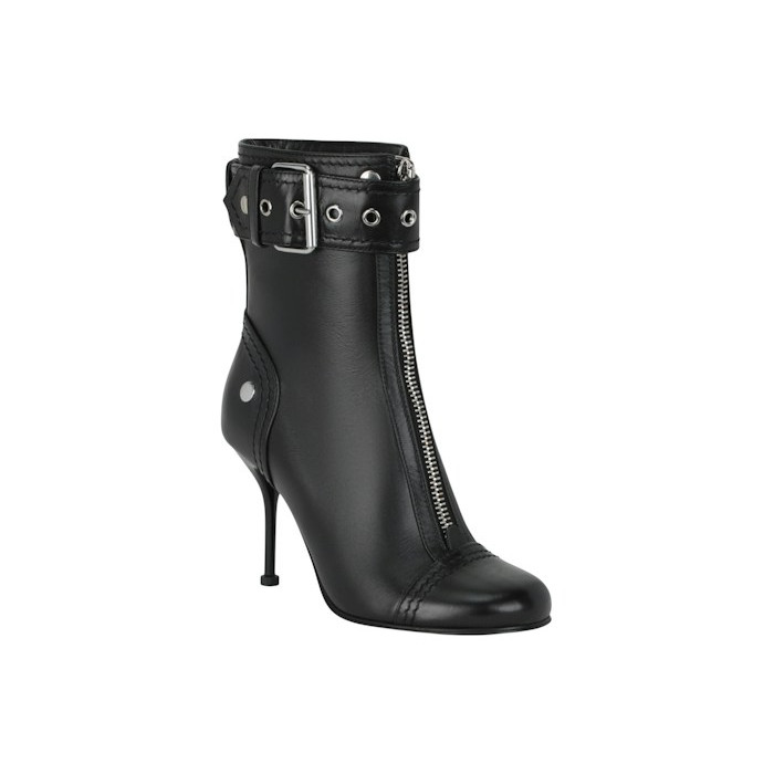 Alexander McQueen Wmns Buckle Detailed Ankle Boot Black Silver - женская сетка размеров Alexander McQueen Wmns Buckle Detailed Ankle Boot Black Silver - женская сетка размеров