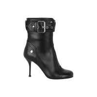 Женские Alexander McQueen Buckle Detailed Ankle Boots Black Silver (W)
