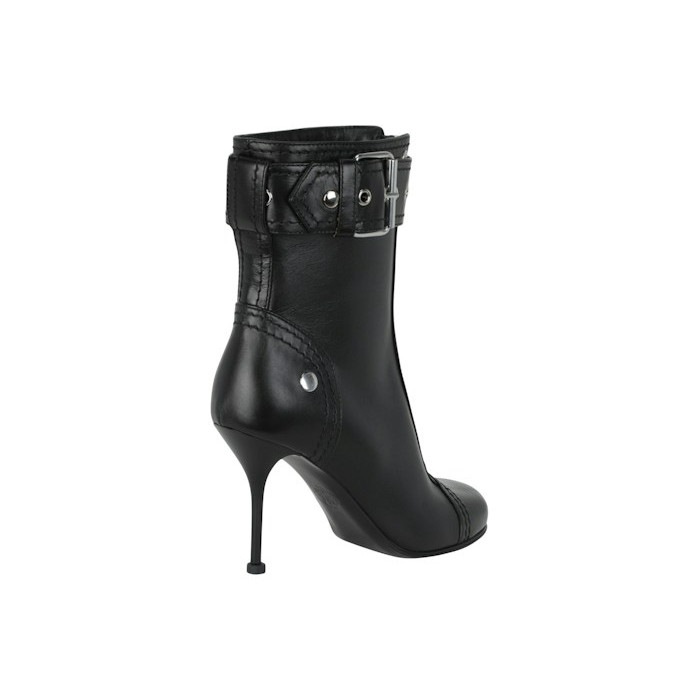 Alexander McQueen Wmns Buckle Detailed Ankle Boot Black Silver - женская сетка размеров Alexander McQueen Wmns Buckle Detailed Ankle Boot Black Silver - женская сетка размеров