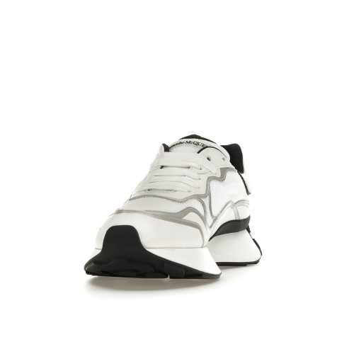 Кроссы Alexander McQueen Sprint Runner Chalk White Black Print - мужская сетка размеров