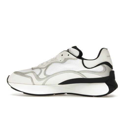 Кроссы Alexander McQueen Sprint Runner Chalk White Black Print - мужская сетка размеров