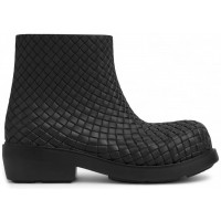 Женские Bottega Veneta Fireman Boots Black Intrecciato (W)