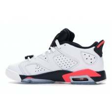 Подростковые Jordan 6 Retro Low White Infrared 23 Black (GS)
