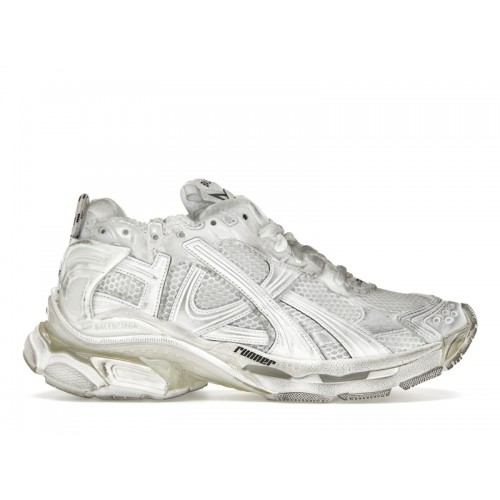 Кроссы Balenciaga Runner Triple White - мужская сетка размеров